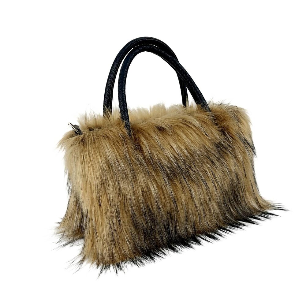 1600 Faux Fur Tote Bag Shoulder Handbag Satchel Handbag Winter Handbag